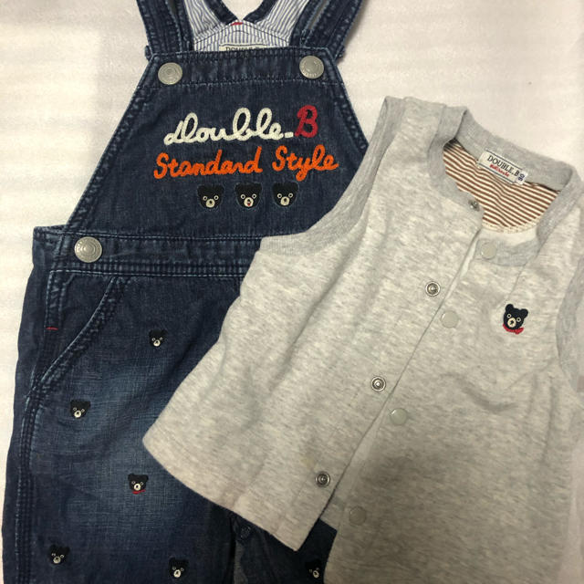 DOUBLE.B(ダブルビー)のオーバーオール　デニム  キッズ/ベビー/マタニティのキッズ服男の子用(90cm~)(パンツ/スパッツ)の商品写真