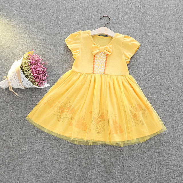 120cm♡美女と野獣ベルワンピース　ディズニープリンセスドレス キッズ/ベビー/マタニティのキッズ服女の子用(90cm~)(ワンピース)の商品写真