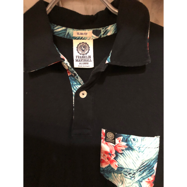 FRANKLIN&MARSHALL(フランクリンアンドマーシャル)のフランクリン&マーシャル　ブラック　ポロシャツ  Sサイズ メンズのトップス(ポロシャツ)の商品写真