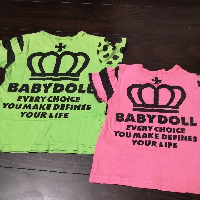 BABYDOLL(ベビードール)の値下！ベビードール Tシャツ　ペア　90.110 キッズ/ベビー/マタニティのキッズ服女の子用(90cm~)(Tシャツ/カットソー)の商品写真