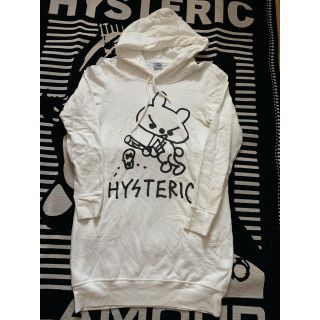 ヒステリックグラマー(HYSTERIC GLAMOUR)のヒステリックグラマーパーカーワンピ　白　値下げ❗️❗️(ひざ丈ワンピース)