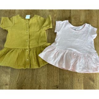 エイチアンドエム(H&M)の☆あさ様専用☆Ｈ＆M  オーガニックコットンワンピース　サイズ50-60 (ワンピース)