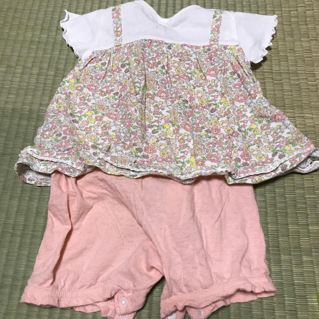 ニッセン(ニッセン)の女の子ワンピース風ロンパース キッズ/ベビー/マタニティのベビー服(~85cm)(ロンパース)の商品写真