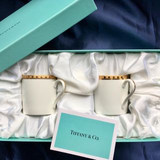 ティファニー(Tiffany & Co.)のティファニー　ゴールドバンド デミタス　カップ&ソーサー セット 箱に傷み有り (食器)