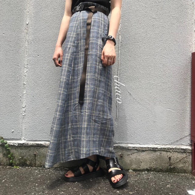 Kastane(カスタネ)の僅か⚠️新品¥7020【Kastane】チェックアシメスカート ロングスカート レディースのスカート(ロングスカート)の商品写真