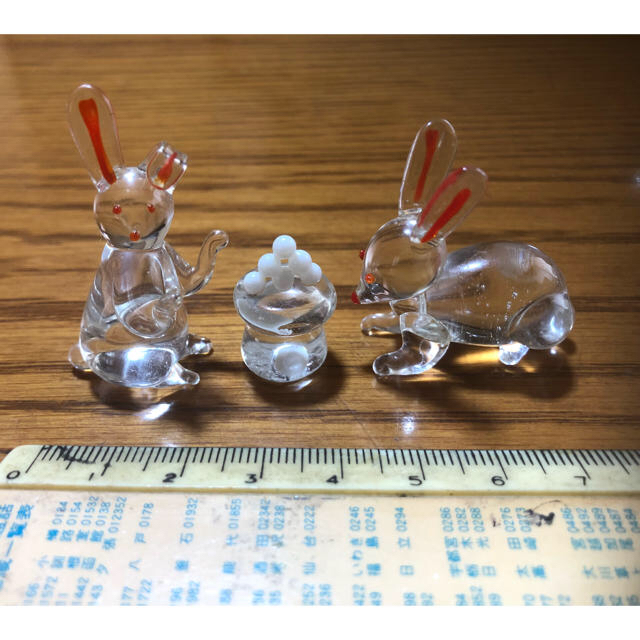 品質保証 うさぎ ガラス細工 置物 2匹セット ecousarecycling.com