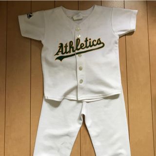 マジェスティック(Majestic)の藤浪入団記念！マジェスティック社MLB公認！アスレチックスユニホーム１１０サイズ(応援グッズ)