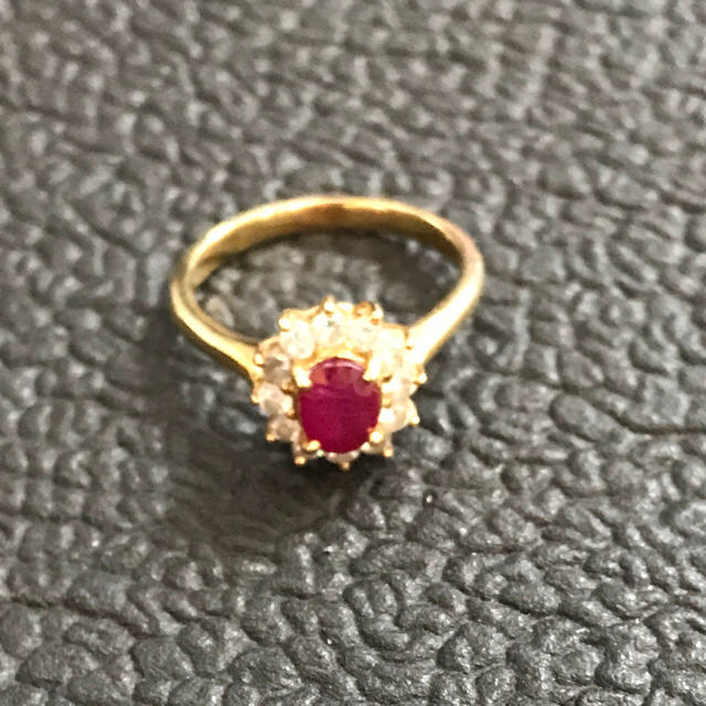 K 18 ルビーリング R1.04ct D0.50 サイズ14号 値下中❤️ 【2022正規