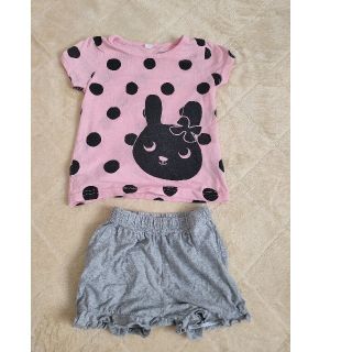 【子供服2枚セット 上下セット】 80サイズくらい(Ｔシャツ)