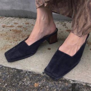 アメリヴィンテージ(Ameri VINTAGE)のAmeri vintage STITCH QUADRANGLE TOE MULE(ミュール)