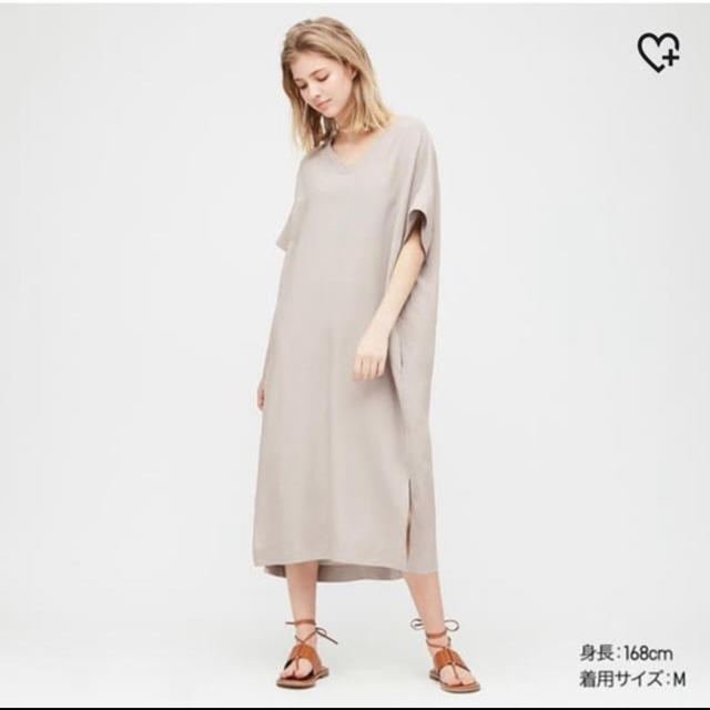 UNIQLO(ユニクロ)のユニクロ　UNIQLO リネンブレンドコクーンワンピース レディースのワンピース(ロングワンピース/マキシワンピース)の商品写真