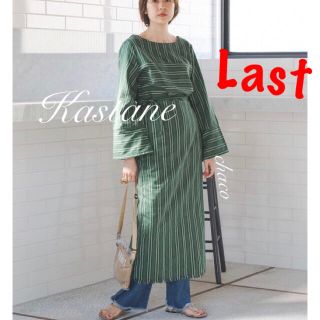 カスタネ(Kastane)のラスト⚠️新品タグ¥8532【Kastane】切り替えストライプロングワンピース(ロングワンピース/マキシワンピース)