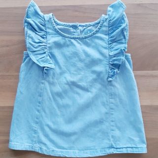 ベビーギャップ(babyGAP)の最終お値下げ美品babyGAPデニムフリル袖ブラウスsize90/ベビーギャップ(Tシャツ/カットソー)