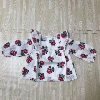 ギャップキッズ(GAP Kids)の【新品】白地花柄チュニック(シャツ/カットソー)