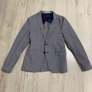 ザラ(ZARA)のZARA MAN 紺白チェック柄ジャケット(テーラードジャケット)