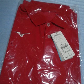 ミズノ(MIZUNO)のミズノ　XS 　赤　ポロシャツ　半袖　スポーツジム　テニス　ゴルフ(ポロシャツ)
