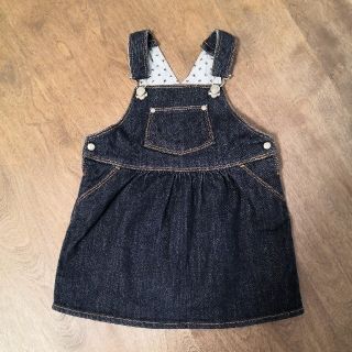 プチバトー(PETIT BATEAU)の「sa様専用」プチバトー　デニムジャンパースカート　18m(ワンピース)