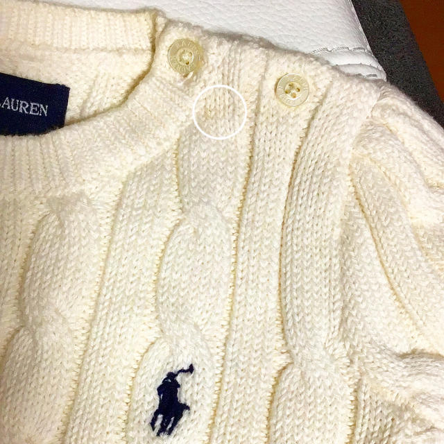 Ralph Lauren(ラルフローレン)のラルフローレン　4T ニットワンピース　オフホワイト　美品　100cm 位 キッズ/ベビー/マタニティのキッズ服女の子用(90cm~)(ワンピース)の商品写真