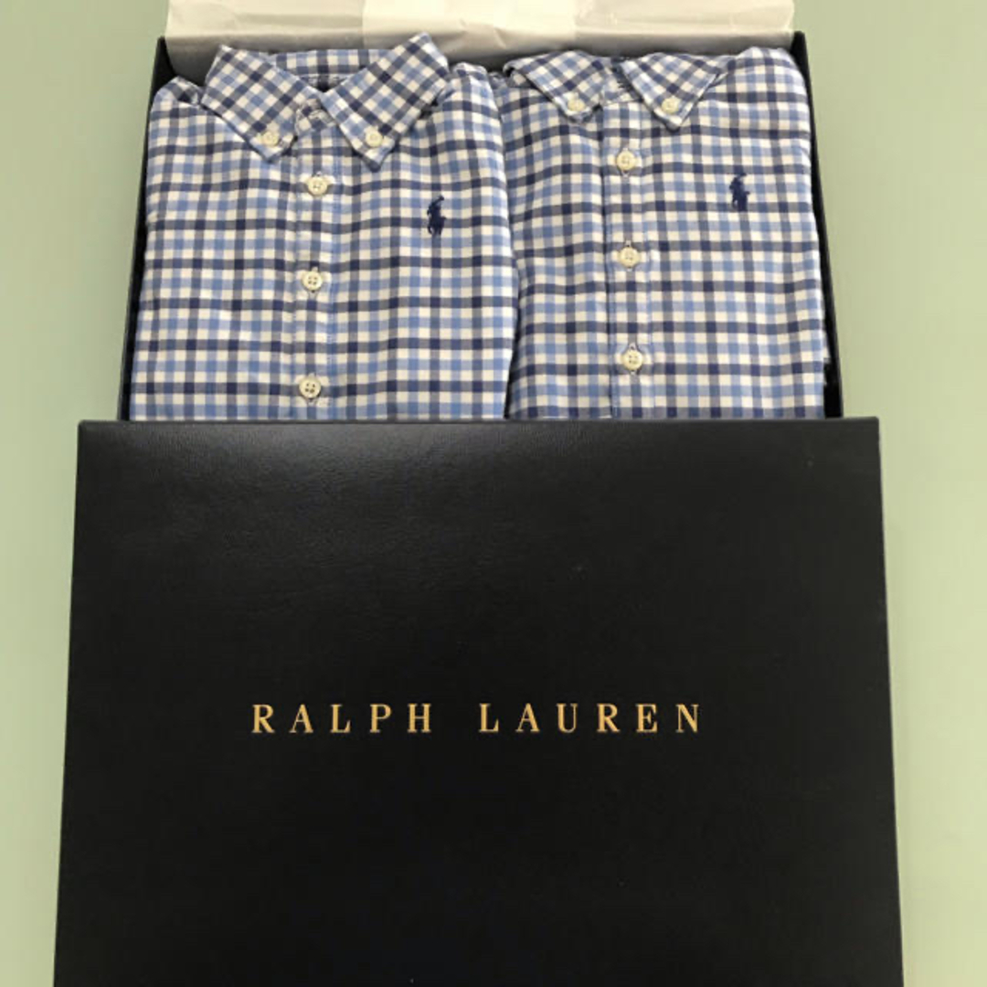 POLO RALPH LAUREN(ポロラルフローレン)の値下げ中！新品！ラルフローレンベビー シャツロンパース2枚 サイズ80 キッズ/ベビー/マタニティのベビー服(~85cm)(ロンパース)の商品写真