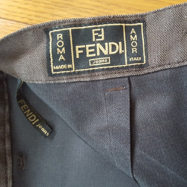 FENDI(フェンディ)のFENDI jeans フェンディ 膝丈スカート 40M 茶 ロゴ レディースのスカート(ひざ丈スカート)の商品写真