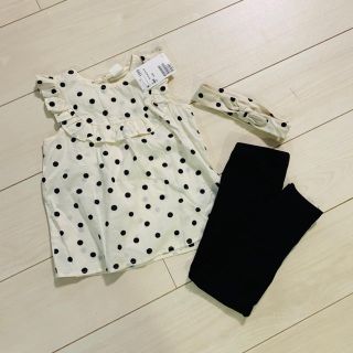 エイチアンドエム(H&M)の新品♡ドット柄 モノトーン 3点セット(Tシャツ/カットソー)