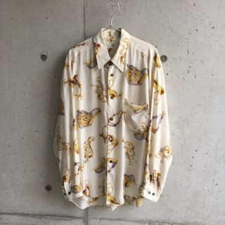 コムデギャルソン(COMME des GARCONS)のヴィンテージ 古着　総柄シャツ　白　ホワイト(シャツ)