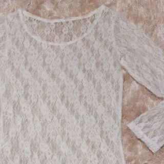 ジュエティ(jouetie)の【jouetie】七分丈レースインナー白(カットソー(長袖/七分))