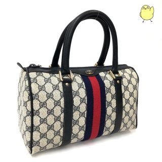 グッチ(Gucci)のGUCCI グッチ ボストンバッグ オールドグッチ ネイビー(ボストンバッグ)