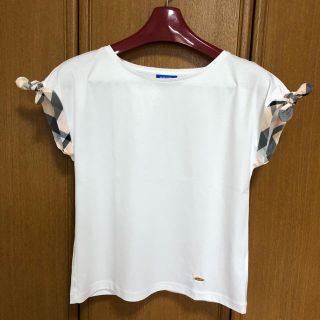 バーバリーブルーレーベル(BURBERRY BLUE LABEL)の【最終価格】ブルーレーベルクレストブリッジハイゲージシルケットスムースリボンT(カットソー(半袖/袖なし))