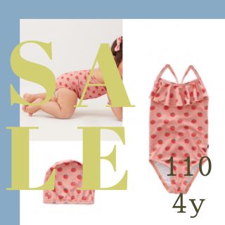 キャラメルベビー&チャイルド(Caramel baby&child )の半額SALE｜トマト柄 スイムスーツ+キャップセット 水着 4Y 110(水着)