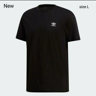 アディダス(adidas)の新品 L adidas originals Tシャツ ワンポイント ロゴT 黒(Tシャツ/カットソー(半袖/袖なし))