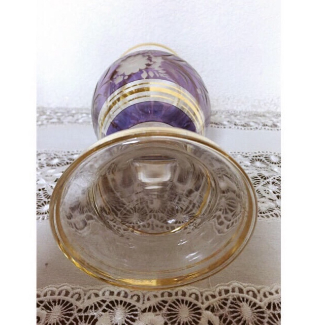 BOHEMIA Cristal(ボヘミア クリスタル)の🇨🇿antique レアパープルの、、、 インテリア/住まい/日用品のインテリア小物(花瓶)の商品写真
