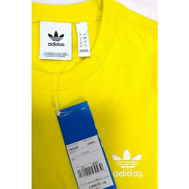 adidas(アディダス)の新品 L adidas originals Tシャツ ワンポイント ロゴT 黄 メンズのトップス(Tシャツ/カットソー(半袖/袖なし))の商品写真