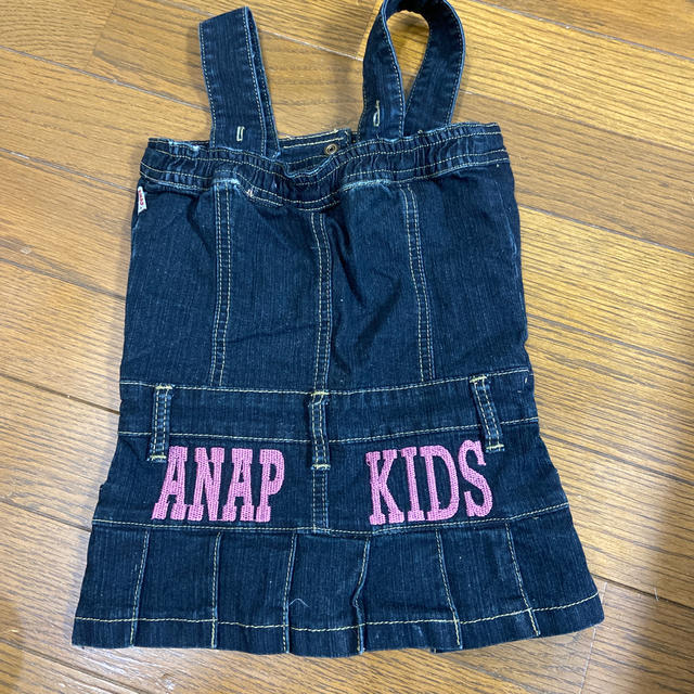 ANAP Kids(アナップキッズ)のANAP デニムジャンバスカート キッズ/ベビー/マタニティのキッズ服女の子用(90cm~)(スカート)の商品写真