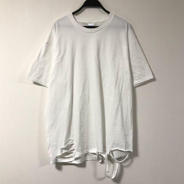 【新品 未使用】SC.L ダメージ 半袖 Tシャツ(white) メンズのトップス(Tシャツ/カットソー(半袖/袖なし))の商品写真