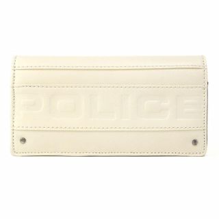 ポリス(POLICE)の新品 本革 ホワイト 山羊革 長財布 かぶせ(長財布)