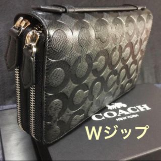 コーチ(COACH)の新品コーチ ダブルジップ オプアート ダブルファスナー  オーガナイザー 長財布(長財布)