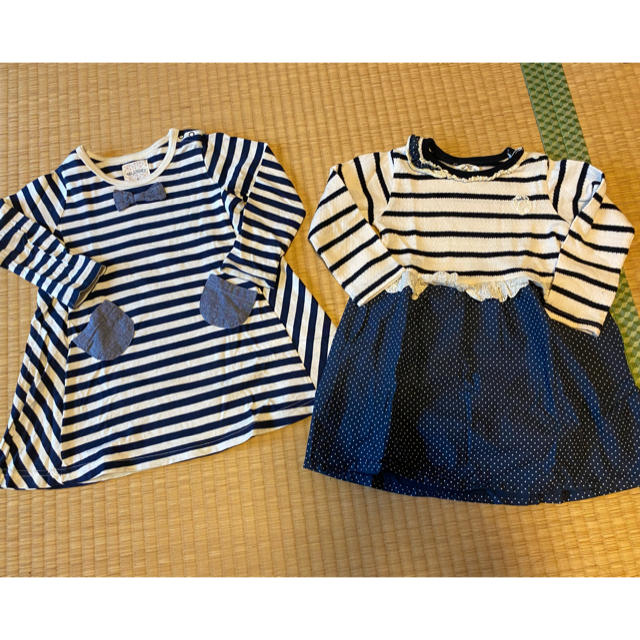 Branshes(ブランシェス)の【美品】ブランシェス⭐︎ワンピース2点セット キッズ/ベビー/マタニティのキッズ服女の子用(90cm~)(ワンピース)の商品写真