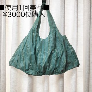 チャイハネ(チャイハネ)の美品 アジアン エスニック トートバッグ ミントグリーン エメラルド 金 綿(トートバッグ)