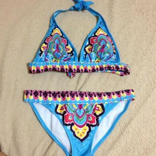 エスニック柄  ホルターネックビキニ(水着)