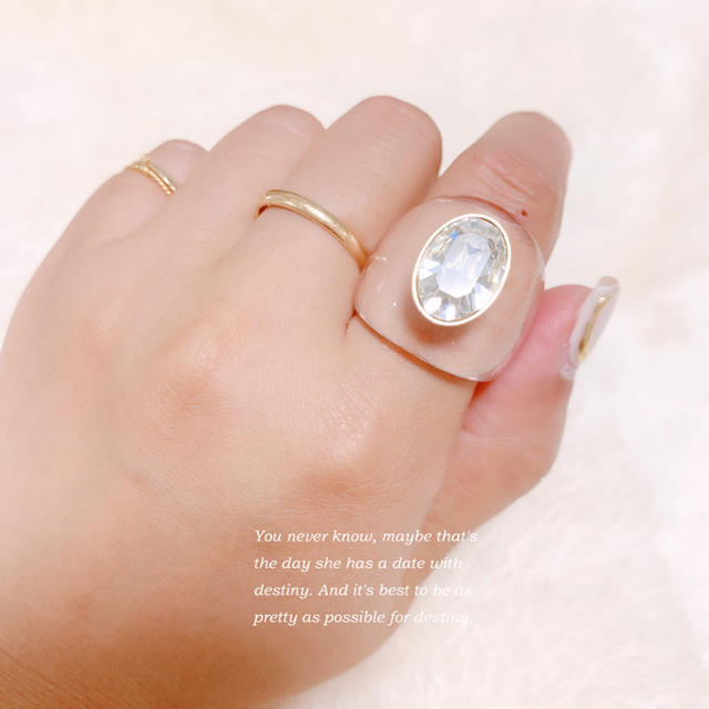 【vintage】カットビジュークリアリング　#15 15号　美品 レディースのアクセサリー(リング(指輪))の商品写真