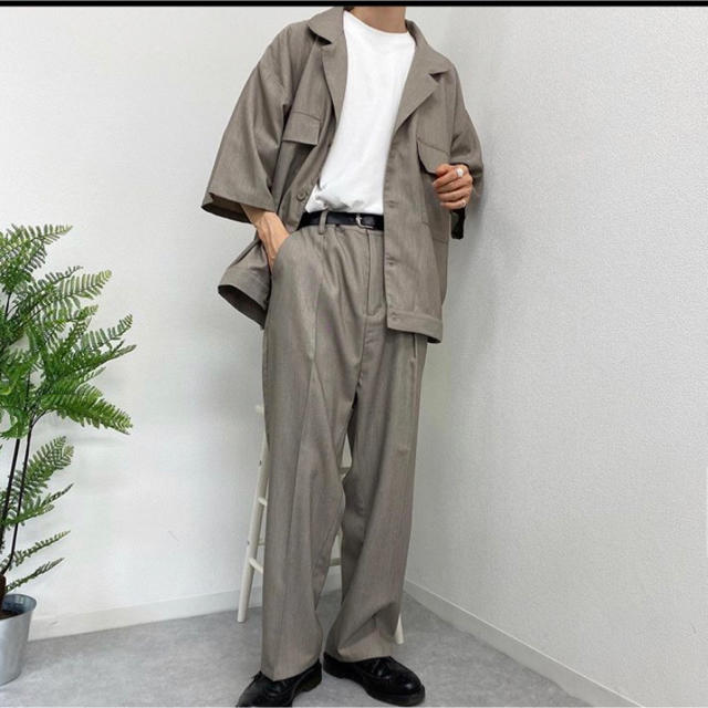kutir  セットアップ　センタープレスパンツ　希少S ベージュ メンズのスーツ(セットアップ)の商品写真