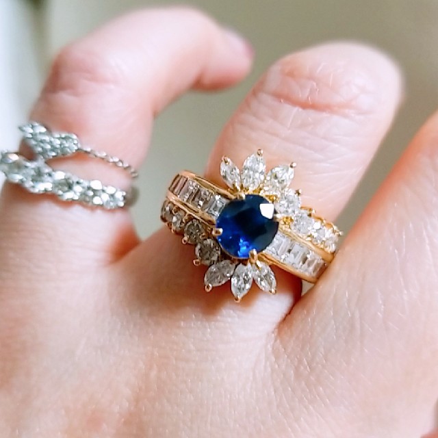 mixi様 250万円 K18 ダイヤ 3.1721ct サファイア 1.49c レディースのアクセサリー(リング(指輪))の商品写真