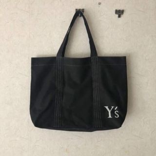 ワイズ(Y's)のY's ワイズ トートバッグ キャンバス ロゴ プリント 黒 コットン 非売品(トートバッグ)