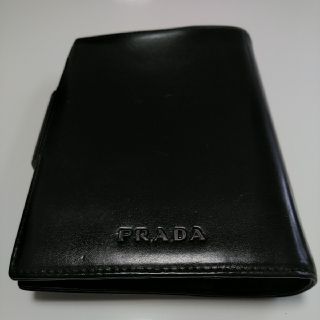 プラダ(PRADA)のプラダ PRADA 手帳カバー 二つ折り レザー ブラック ６穴(その他)