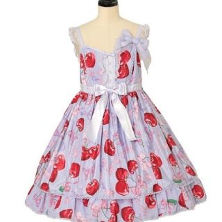 アンジェリックプリティー(Angelic Pretty)のWrapping Cherry ジャンパースカート(ひざ丈ワンピース)