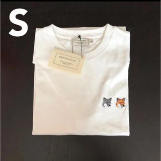 メゾンキツネ(MAISON KITSUNE')の新品　メゾンキツネ　Tシャツ　ダブルフォックス　XS(Tシャツ/カットソー(半袖/袖なし))