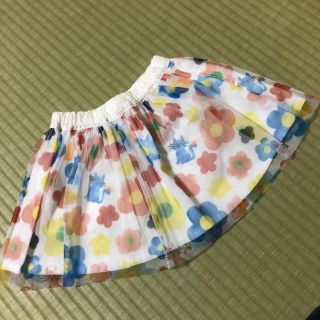 クレードスコープ(kladskap)の新品　クレードスコープ  90cm スカート 花柄　ネコ　キッズ　女の子　(Tシャツ/カットソー)