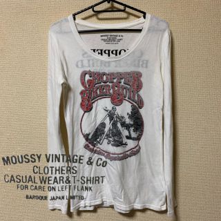 マウジー(moussy)の【美品】MOUSSY VINTAGE UネックプリントT(Tシャツ(長袖/七分))