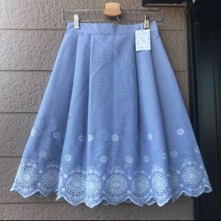 新品♡TRUDEA トルディア♡スカラップ裾刺繍スカート(ひざ丈スカート)